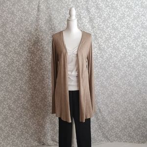 Light Brown Open Front Cardigan